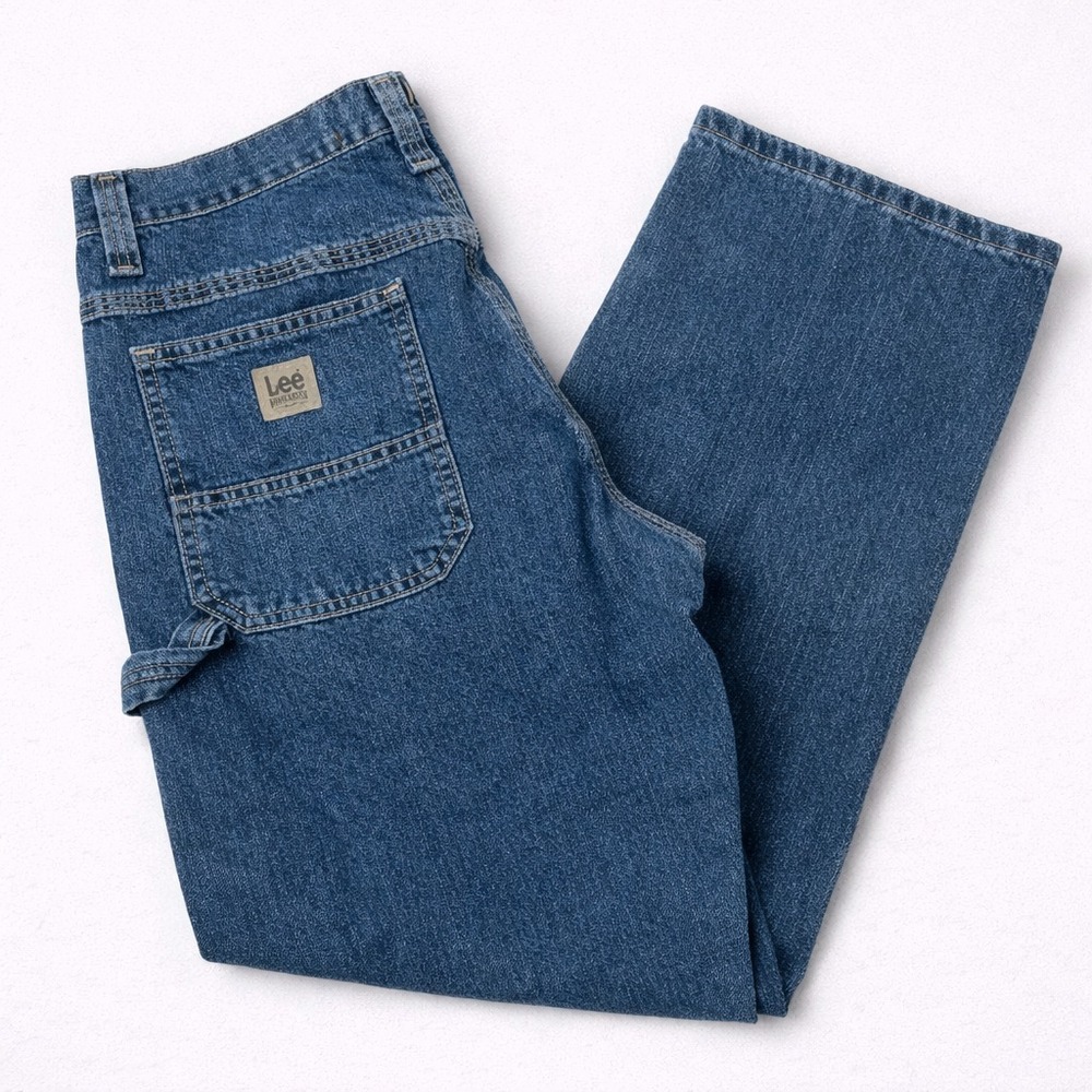 Lee Carpenter Jeans Mens 33x30 Blue Workwear Utility Straight Leg Denim